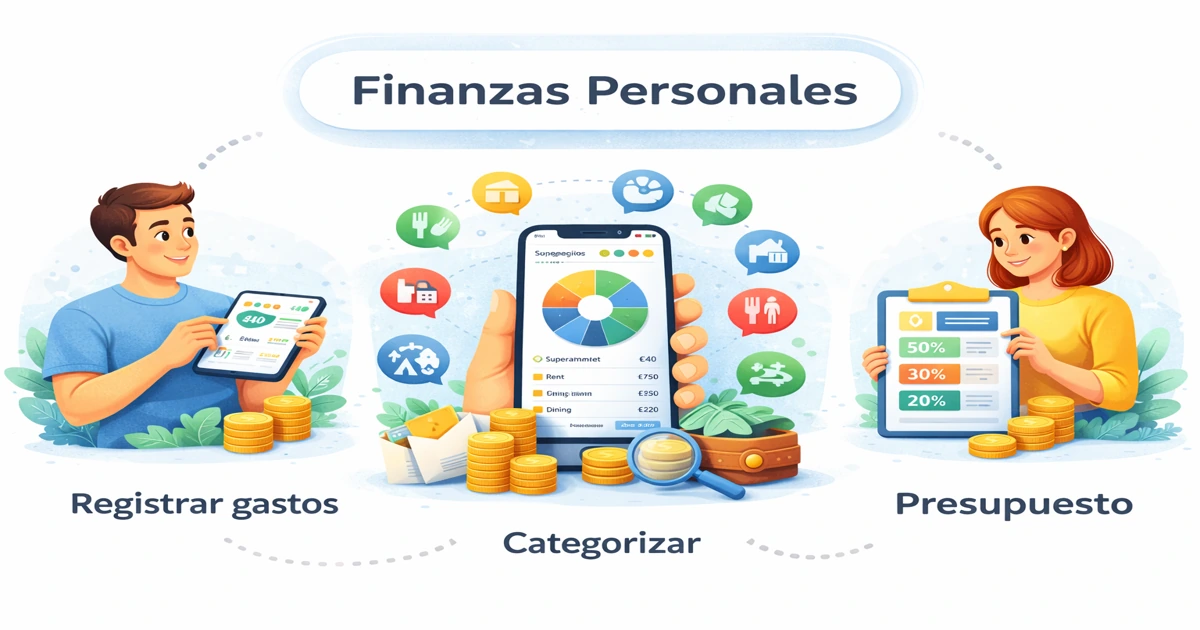 Persona organizando sus finanzas personales desde el celular