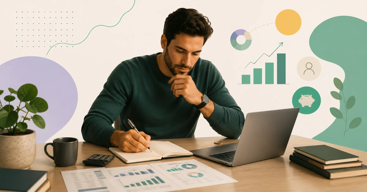 Persona revisando con disciplina sus números financieros