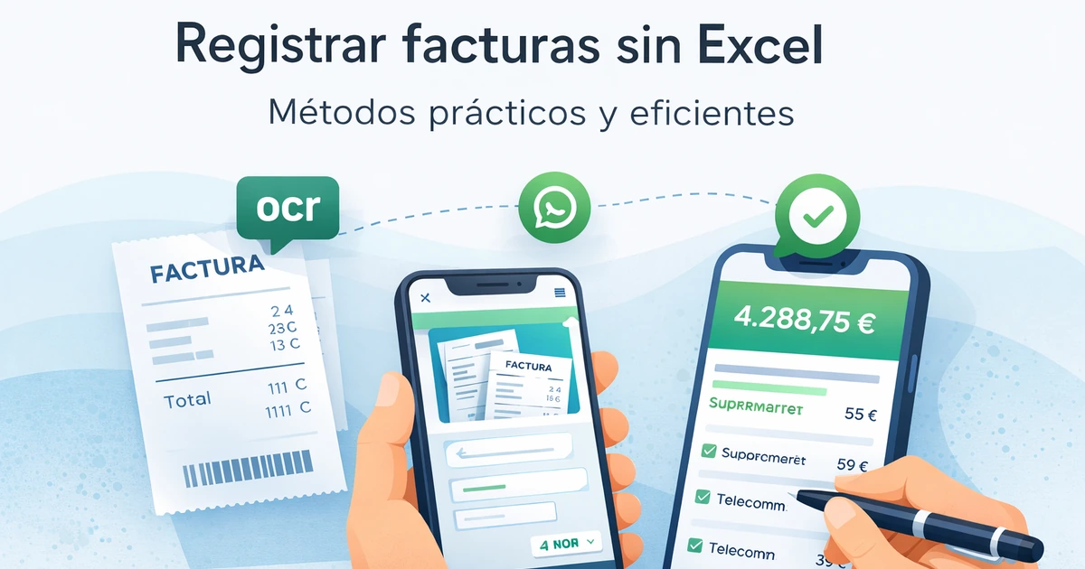 Comparación de métodos para registrar facturas sin Excel