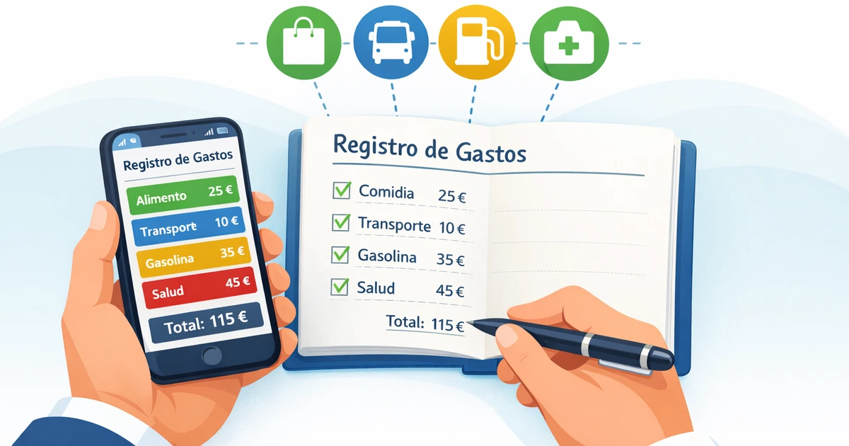 Comparación de llevar las cuentas en papel y celular